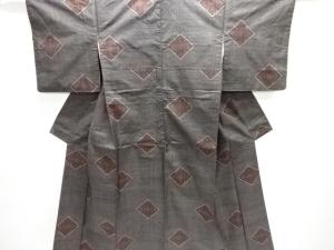 幾何学模様織出し本場泥大島紬着物（5マルキ）